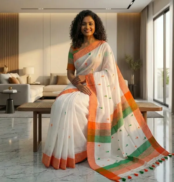 Repablic_day_Special_Cotton_Handloom_Saree_running_blouse