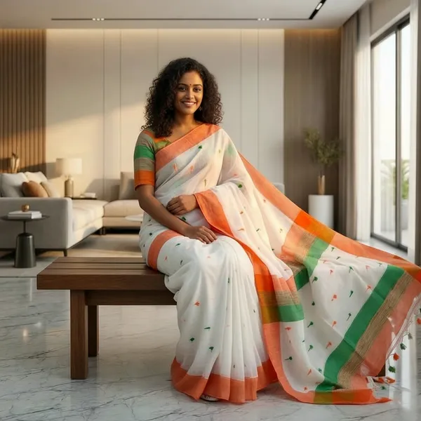 Repablic_day_Special_Cotton_Handloom_Saree_running_blouse