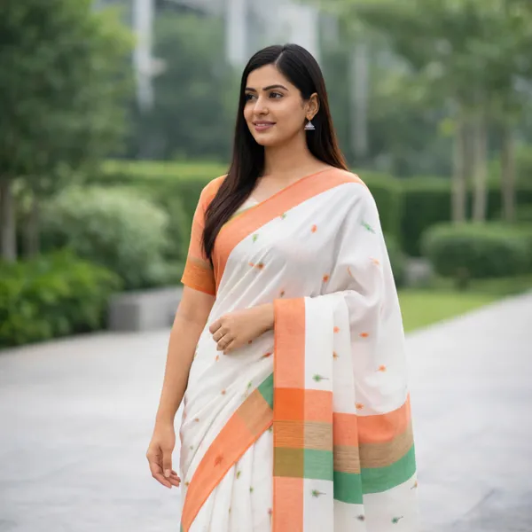 Repablic_day_Special_Cotton_Handloom_Saree_running_blouse