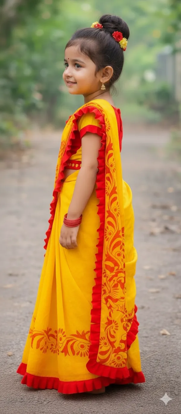 Samaira_Baby_Set_Saree(_Jamdani_Saree_and_Ready_Blouse)4-5_YEARS