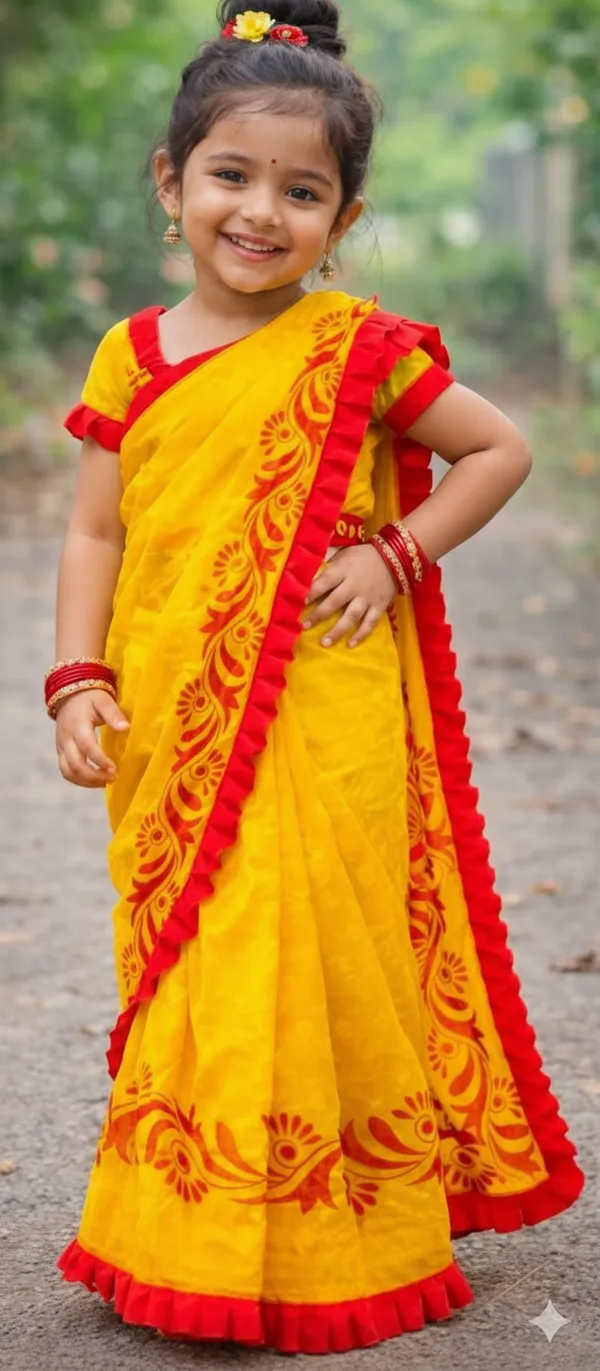 Samaira_Baby_Set_Saree(_Jamdani_Saree_and_Ready_Blouse)4-5_YEARS