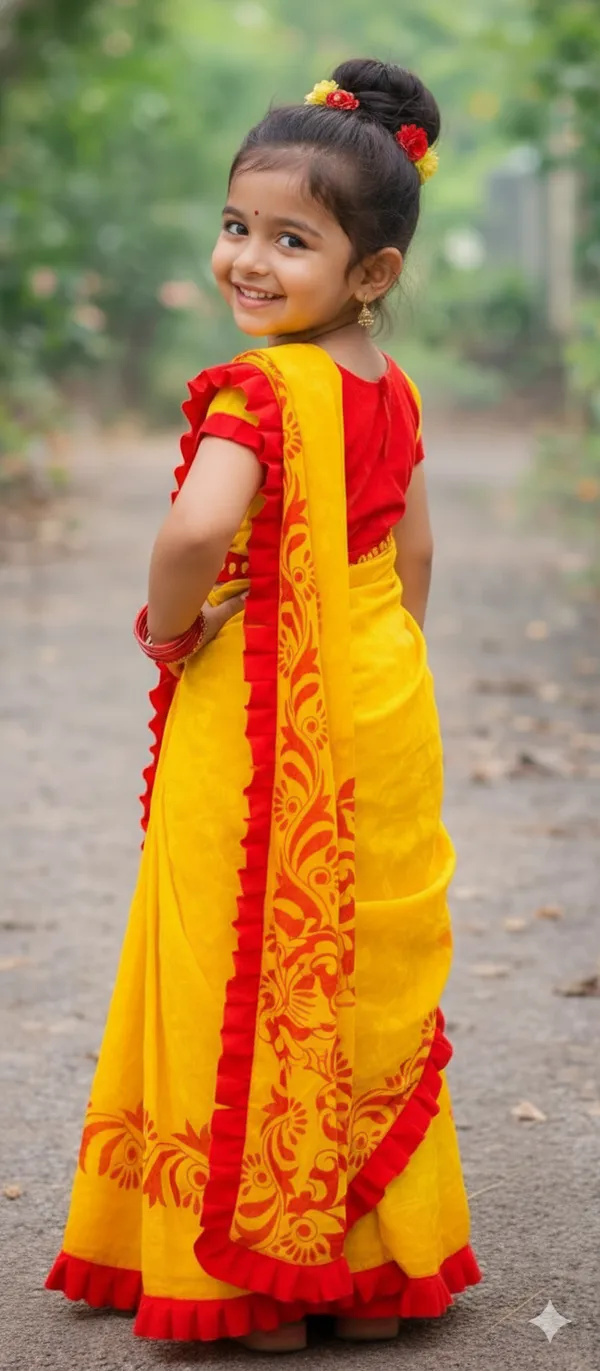 Samaira_Baby_Set_Saree(_Jamdani_Saree_and_Ready_Blouse)4-5_YEARS