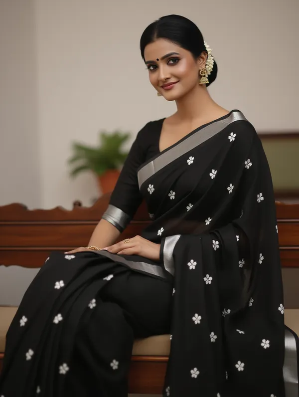 Samaira_Khadi_cotton_Flower_Motiv_Mbodari_saree_with_Jori_Bordar_Running_Blouse
