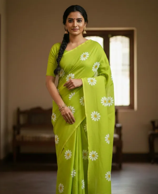 Samaira_Khadi_cotton_Flower_Print_saree_with_Running_Blouse_