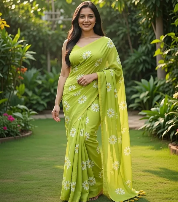 Samaira_Khadi_cotton_Flower_Print_saree_with_Running_Blouse_