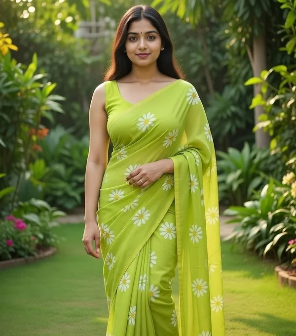 Samaira_Khadi_cotton_Flower_Print_saree_with_Running_Blouse_