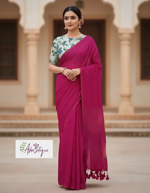 Samaira_Khadi_cotton_Women_Pink_saree_,Un-stitched_Kalamkari_blouse_Price_1_miter