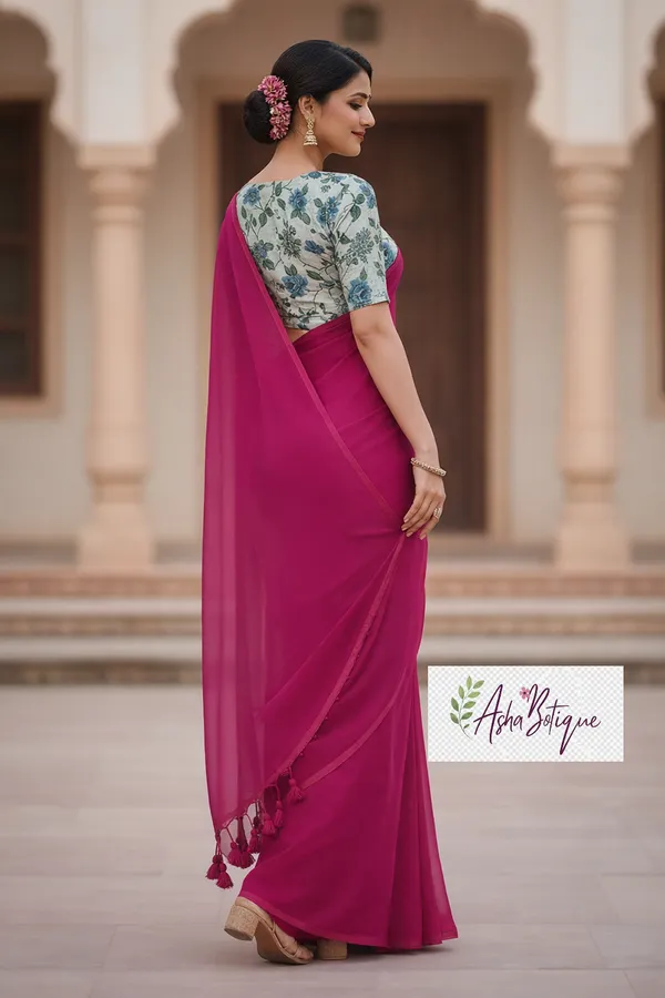 Samaira_Khadi_cotton_Women_Pink_saree_,Un-stitched_Kalamkari_blouse_Price_1_miter