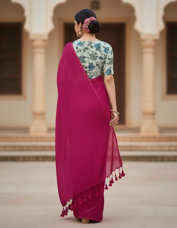 Samaira_Khadi_cotton_Women_Pink_saree_,Un-stitched_Kalamkari_blouse_Price_1_miter