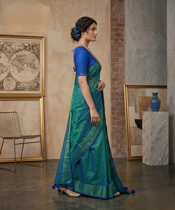 Trending_Tissue_Cotton_Saree_Running_Blouse_