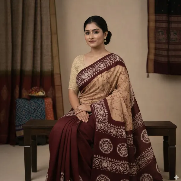 Yesika_Women_cotton_Batik_Saree_without_Blouse