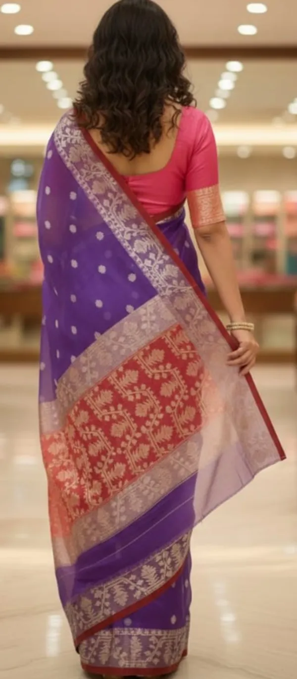 Lavender_&_Red_Premium_Quality_Muslin_Saree_For_Women_with_Blouse