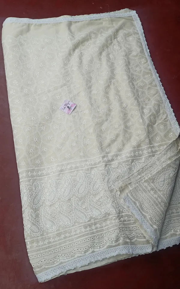 Chikankari_Pure_Cotton_All_over_Miror_Wark_with_out_blouse