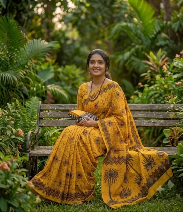Trending_Mul_Cotton_Tree_Print_Saree_with_blouse_