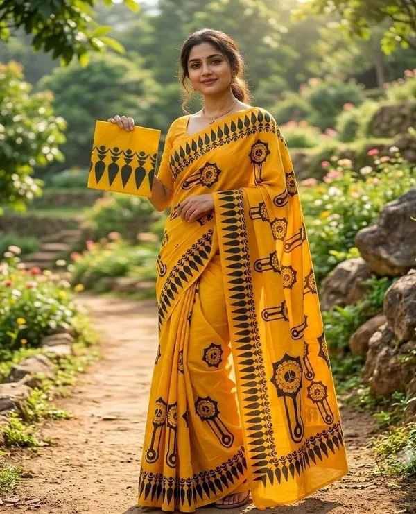 Trendy_Mul_Cotton_watch_Print_Saree_with_Blouse_(yellow)