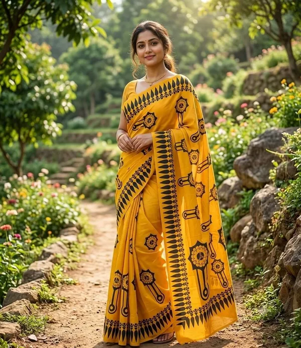 Trendy_Mul_Cotton_watch_Print_Saree_with_Blouse_(yellow)