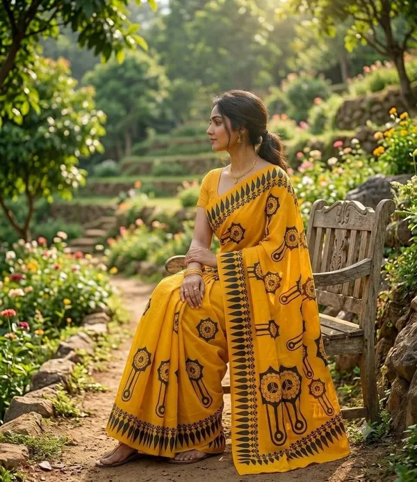 Trendy_Mul_Cotton_watch_Print_Saree_with_Blouse_(yellow)