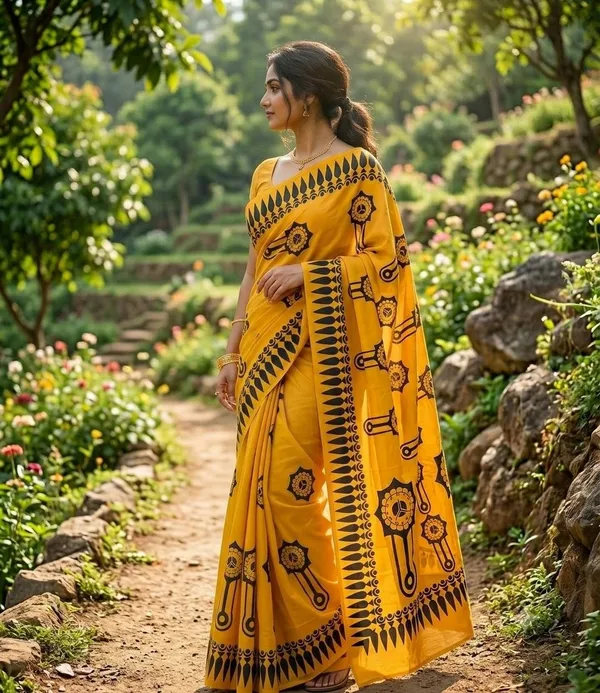 Trendy_Mul_Cotton_watch_Print_Saree_with_Blouse_(yellow)