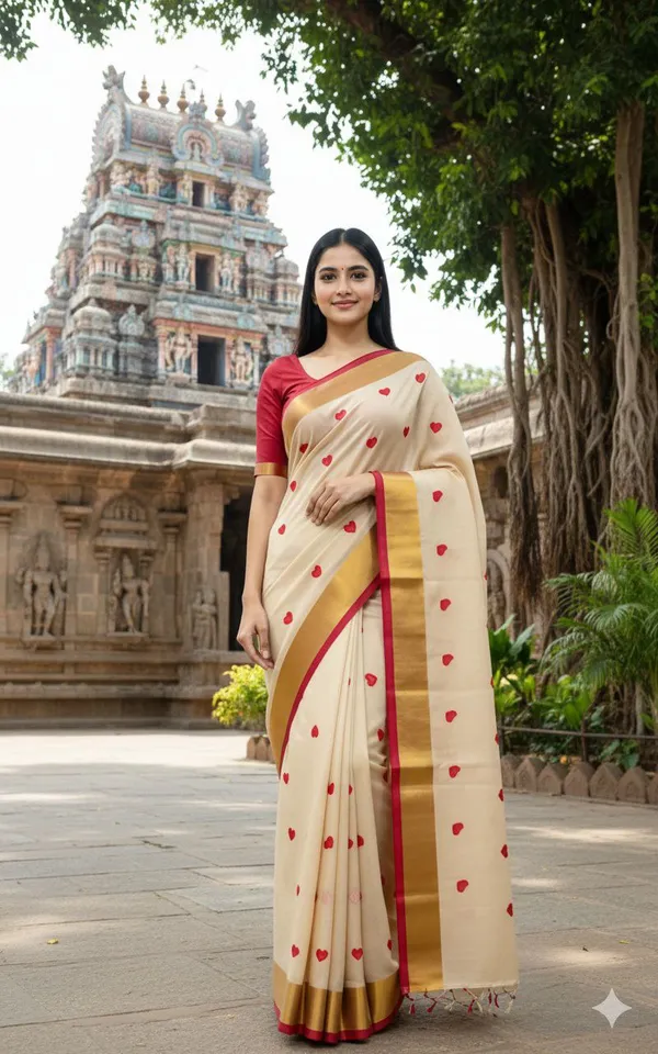 Off_White_Premium_Quality_Mul_Cotton_Saree_For_Women_Love_Mbodari_with_Blouse