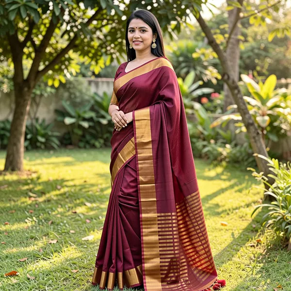 Wine_Red_Mul_Cotton_Jori_Par_Saree_Running_Blouse