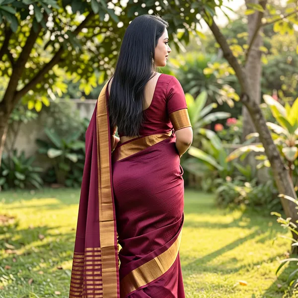Wine_Red_Mul_Cotton_Jori_Par_Saree_Running_Blouse
