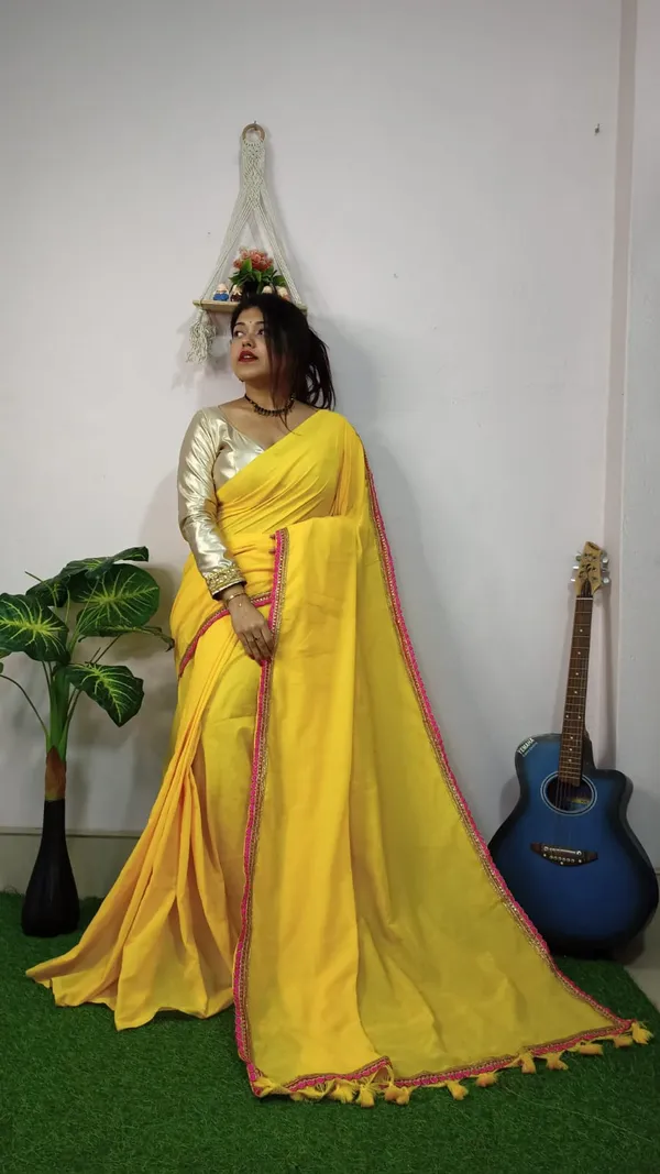 Yellow_Premium_Quality_Khadi_Cotton_Lace_Saree_For_Women_with_Blouse