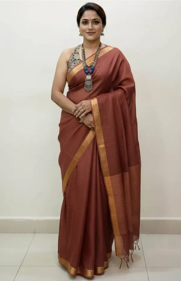 Chocolate_Premium_Quality_Kota_Silk_Saree_For_Women_with_Blouse