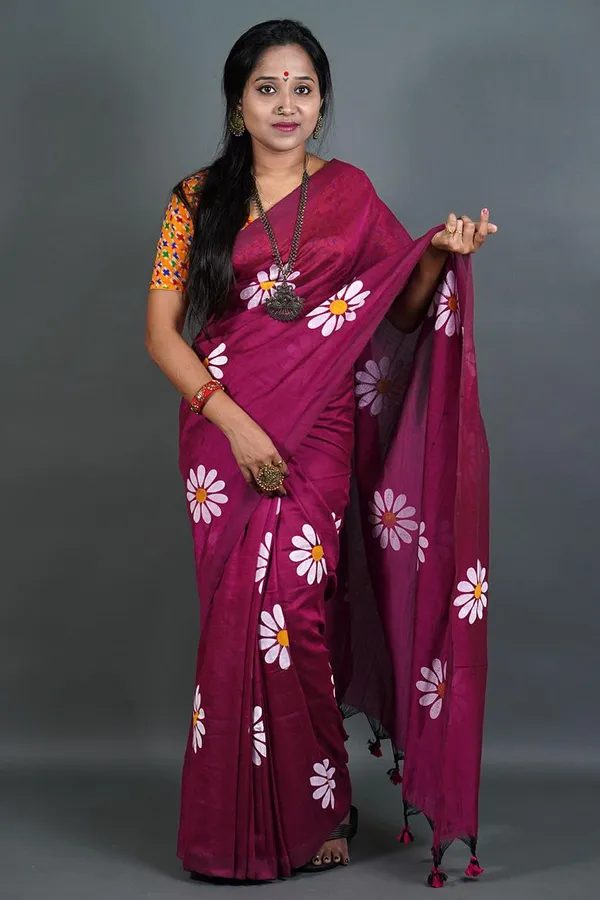 Pink_Premium_Quality_Khadi_Cotton_Saree_For_Women_running_blouse