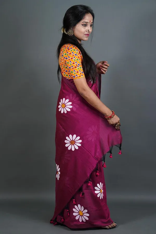 Pink_Premium_Quality_Khadi_Cotton_Saree_For_Women_running_blouse