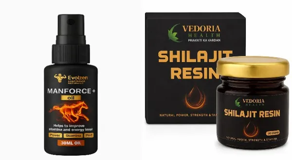 Vedoria_Shilajit_Resin_&_Manforce+_Oil_100%_Natural_For_Men_(Pack_Of_2)