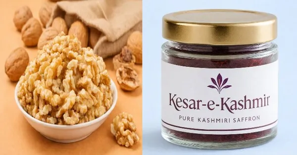 Kashmiri__Walnut_With_Shell_&_Kashmiri_Saffron_separate__(A+_Grade_)(Pack_Of_2)