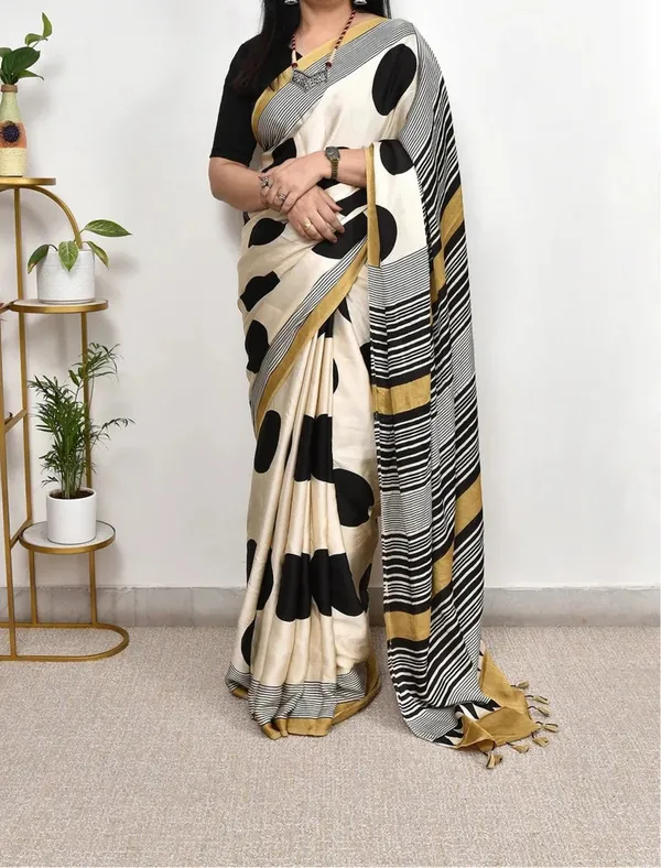 Cream_Ajarkh_Modal_Silk_Saree_For_Women