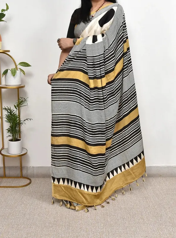 Cream_Ajarkh_Modal_Silk_Saree_For_Women