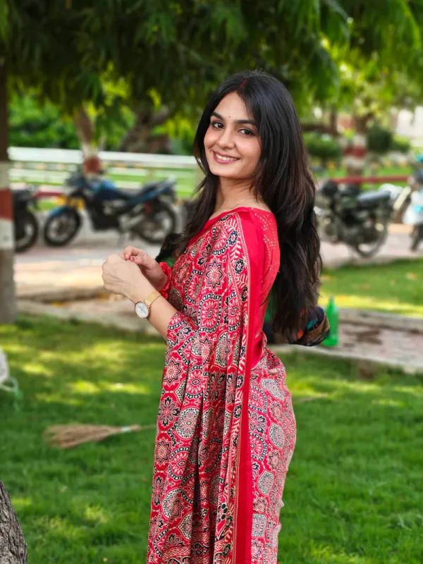 Red_Ajrakh_Printed_Soft_Modal_Silk_Natural_Print_Saree_For_Women