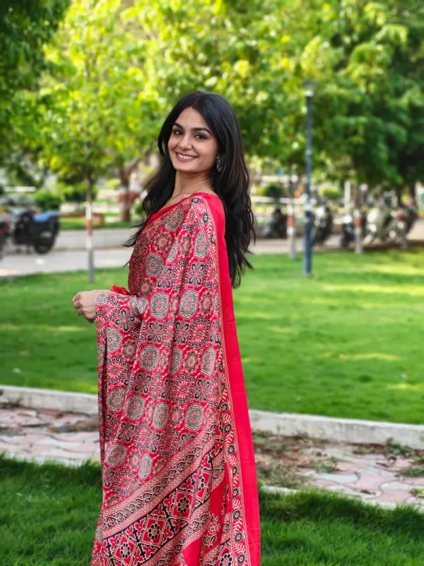 Red_Ajrakh_Printed_Soft_Modal_Silk_Natural_Print_Saree_For_Women