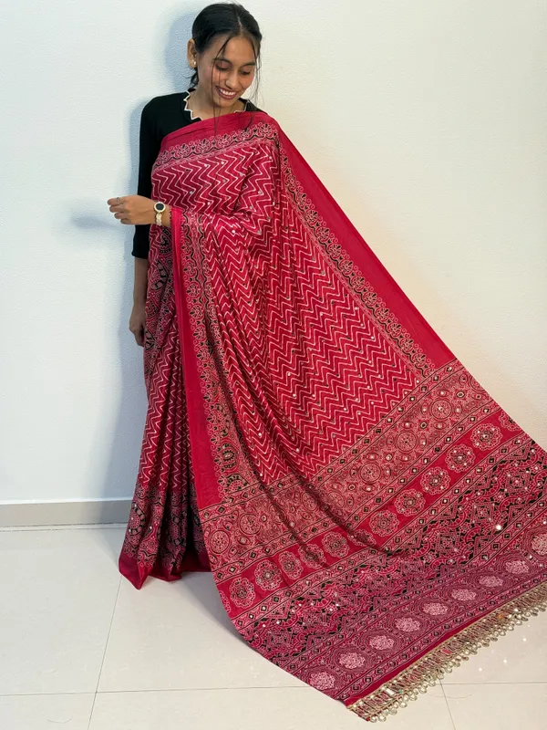ajarkh_silk_saree_mirror_work_saree