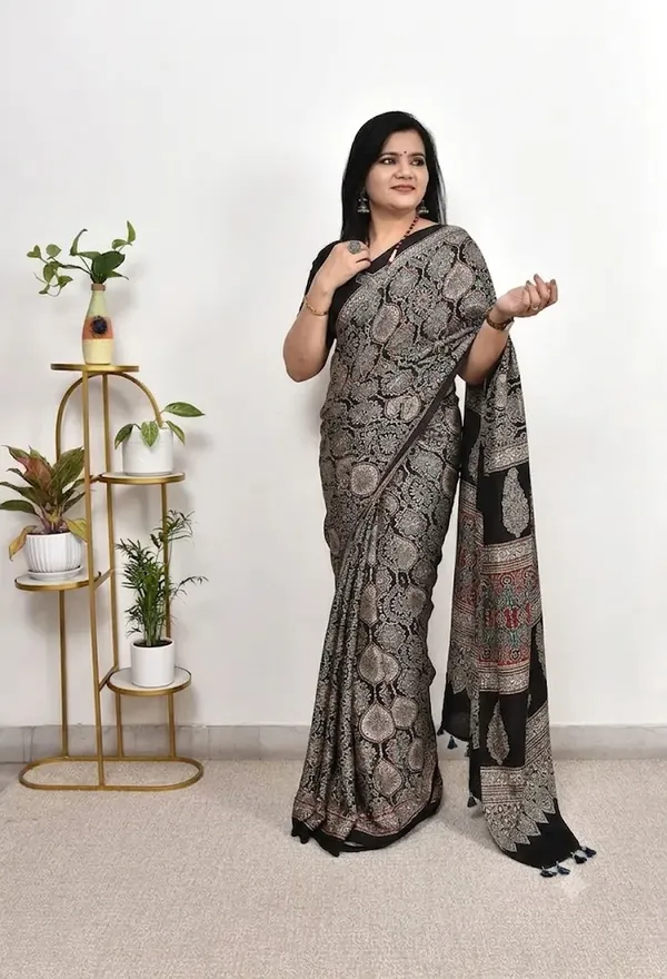 Black_Ajrakh_Modal_Silk_Saree