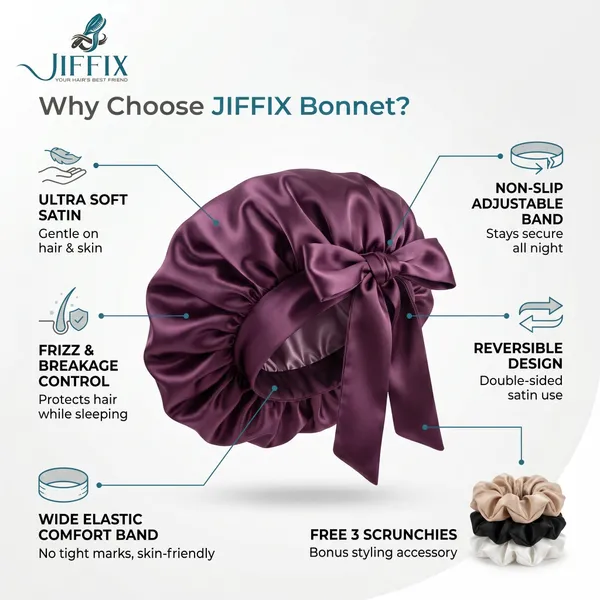 Silk_Satin_Hair_Bonnet_for_Sleeping_with_3_Scrunchies,_Adjustable_Tie_Band_Sleep_Cap_for_Women,_Anti_Frizz_Bonnet_for_Curly_Hair,_Night_Cap_for_Hair_Protection_&_Hair_Care