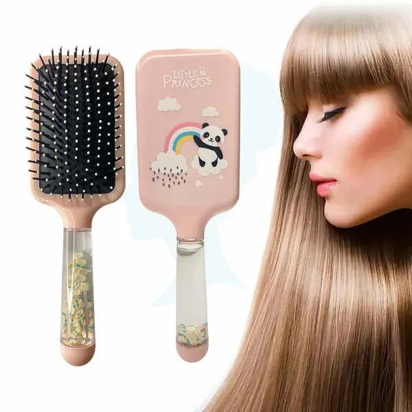 Peach_Kids_Paddle_Hair_Brush,_Detangling_Comb_With_Glitter_Handle_&_Cartoon_Print,_Pain-Free_For_Wet_&_Dry_Hair,_For_Girls_&_Boys,_Curly,_Thick,_Wavy_Hair_24.5_Cm