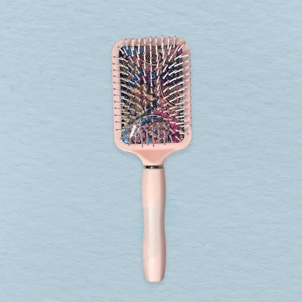 Peach_Paddle_Hair_Brush_For_Women_&_Men_Anti-Static_Detangling_Wooden_Cushion_Brush_For_Wet_&_Dry_Hair,_Scalp_Massage,_Reduces_Frizz_Decorative_Pink_Design