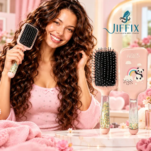 Peach_Kids_Paddle_Hair_Brush,_Detangling_Comb_With_Glitter_Handle_&_Cartoon_Print,_Pain-Free_For_Wet_&_Dry_Hair,_For_Girls_&_Boys,_Curly,_Thick,_Wavy_Hair_24.5_Cm