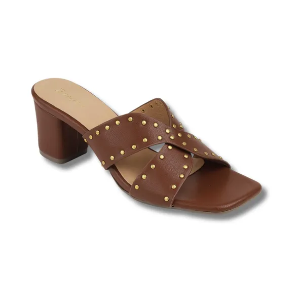 Zelion_Women'S_Block_Heel_Sandals_|_Studded_Criss-Cross_Slip-On_Heels_|_Party,_Office_&_Casual_Wear