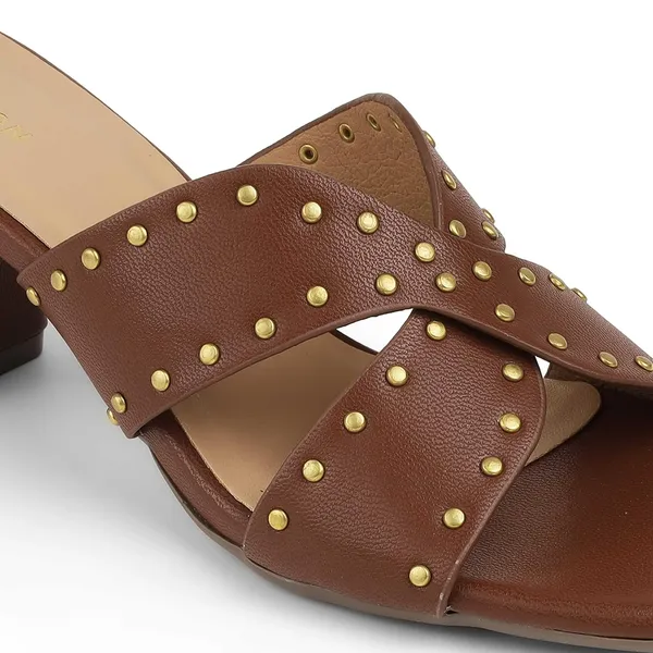 Zelion_Women'S_Block_Heel_Sandals_|_Studded_Criss-Cross_Slip-On_Heels_|_Party,_Office_&_Casual_Wear