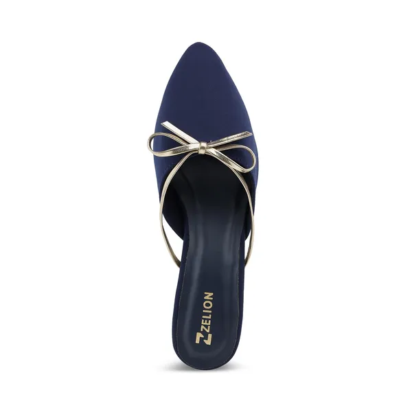 Zelion_Women'S_Pointed_Toe_Kitten_Heel_Mule_Sandals_With_Gold_Bow_Strap