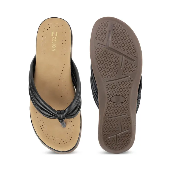 Zelion_Women'S_Thong_Sandals,_Knotted_Multi-Strap,_Wedge_Platform,_Casual_Slip-On_Flip_Flops