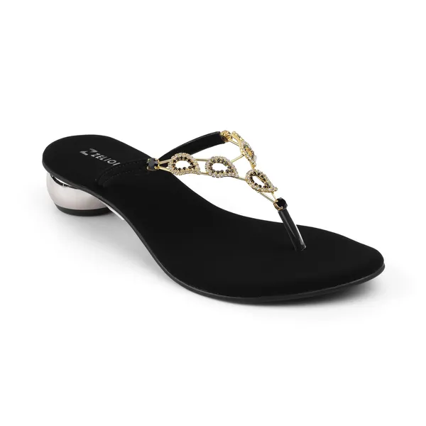 Zelion_Women'S_Embellished_T-Strap_Thong_Sandals_With_Rhinestone_Chain_Strap_And_Metallic_Ball_Heel