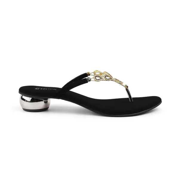 Zelion_Women'S_Embellished_T-Strap_Thong_Sandals_With_Rhinestone_Chain_Strap_And_Metallic_Ball_Heel