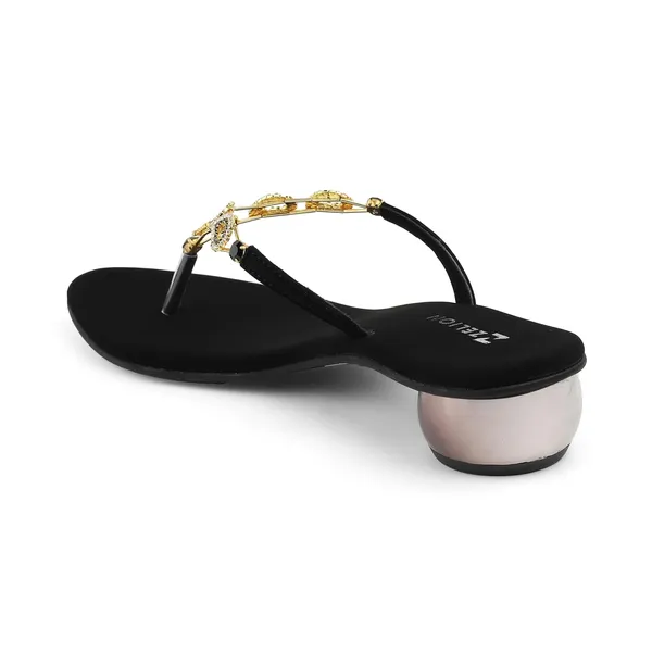 Zelion_Women'S_Embellished_T-Strap_Thong_Sandals_With_Rhinestone_Chain_Strap_And_Metallic_Ball_Heel