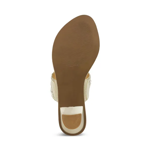 Zelion_Women'S_Pearl_Embellished_Toe_Ring_Sandals_With_Low_Kitten_Heel