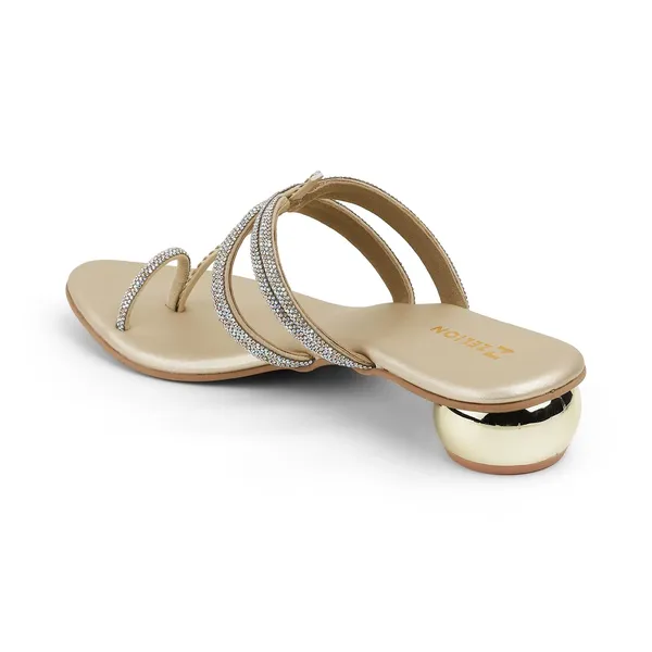 Zelion_Women'S_Rhinestone_Embellished_Toe_Ring_Sandals_With_Metallic_Ball_Heel